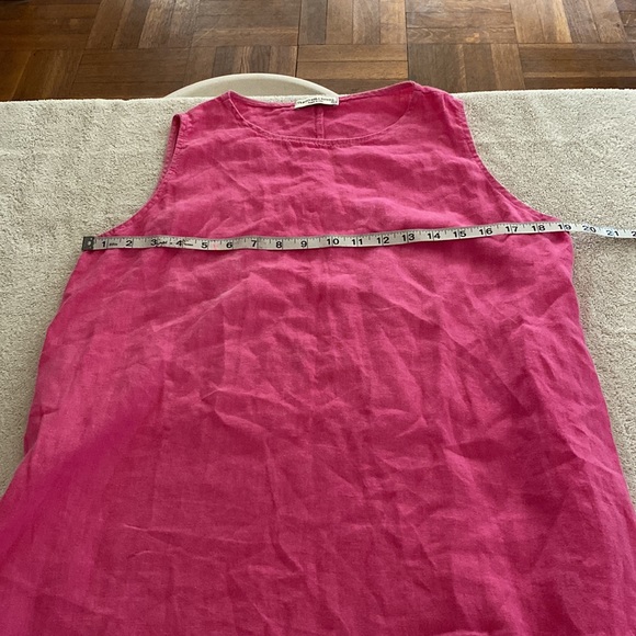 Terzo Millennio 100% linen stunning tiered pink dress. Made in Italy. - Picture 9 of 13